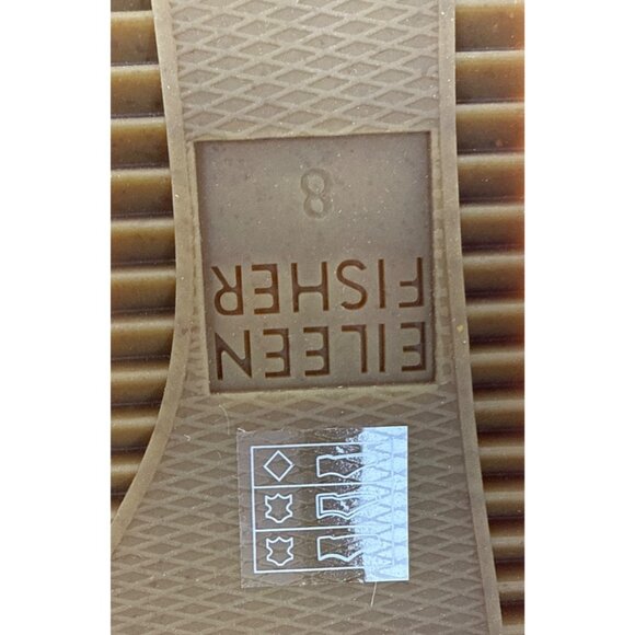 Eileen Fisher Women's Willow Tumbled Tan Leather Wedge Espadrille Sandal 8 - Picture 9 of 10